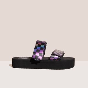 Vans Cayucas Slide Mega Platform Iridescent Check